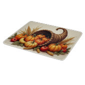 Thanksgiving Cornucopia Glass Cutting Board カッティングボード (角)