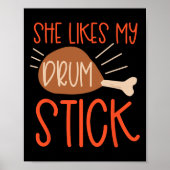 Thanksgiving Couples Turkey Breast She Likes My Dr ポスター (正面)