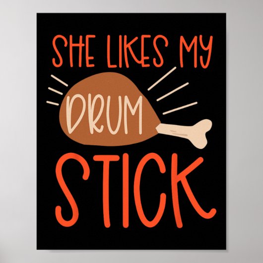 Thanksgiving Couples Turkey Breast She Likes My Dr ポスター (正面)