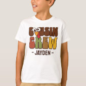 Thanksgiving Cousin Crew Personalized Kids Tシャツ (正面)