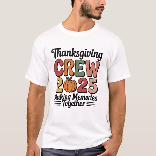 Thanksgiving Crew 2025 – Cute Family Fall Pumpkin  Tシャツ (正面)