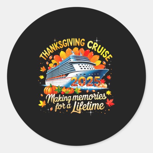 Thanksgiving Cruise 2025 Family Vacation Gift ラウンドシール (正面)
