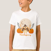 Thanksgiving Cute Fall Turkey Orange Pumpkins Tシャツ (正面)