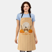 Thanksgiving Cute Orange Turkey Pumpkin  エプロン (着用した状態)