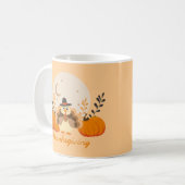 Thanksgiving Cute Orange Turkey Pumpkin  コーヒーマグカップ (正面左)