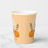 Thanksgiving Cute Orange Turkey Pumpkin  紙コップ (右)