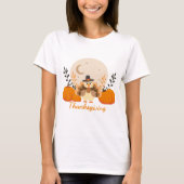 Thanksgiving Cute Orange Turkey Pumpkin  Tシャツ (正面)