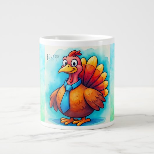 Thanksgiving, Cute Turkey, Giant Coffee Mug ジャンボコーヒーマグカップ (正面)