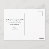 Thanksgiving Cute Turkey Pumpkin Moon ポストカード (裏面)