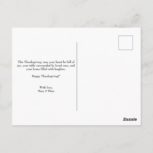 Thanksgiving Cute Turkey Pumpkin Moon ポストカード (裏面)