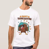 Thanksgiving Dabbing Turkey Tシャツ (正面)