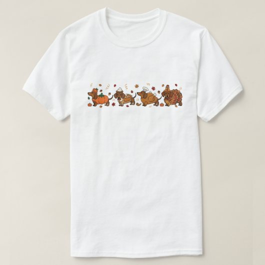 Thanksgiving Dachshund Coquette Tシャツ (デザイン正面)