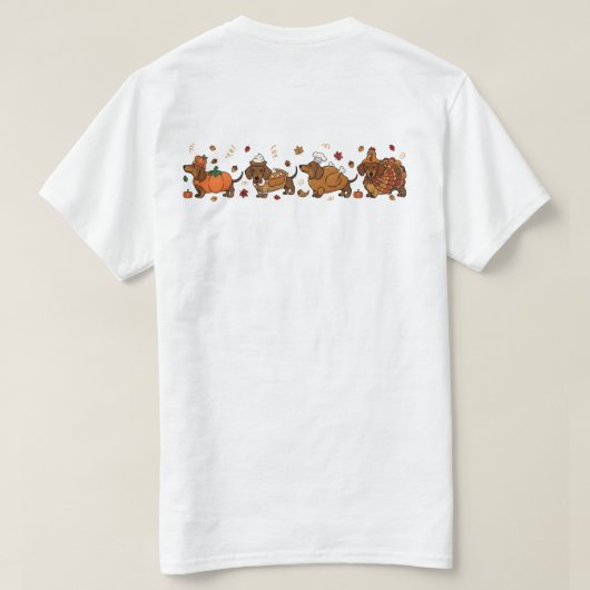 Thanksgiving Dachshund Coquette Tシャツ (デザイン裏面)