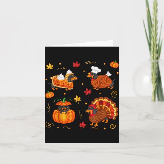 Thanksgiving Dachshund Weiner Dog Turkey Cute Pump カード (正面)