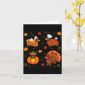 Thanksgiving Dachshund Weiner Dog Turkey Cute Pump カード (黄色い花)