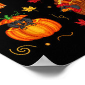 Thanksgiving Dachshund Weiner Dog Turkey Cute Pump ポスター (角)