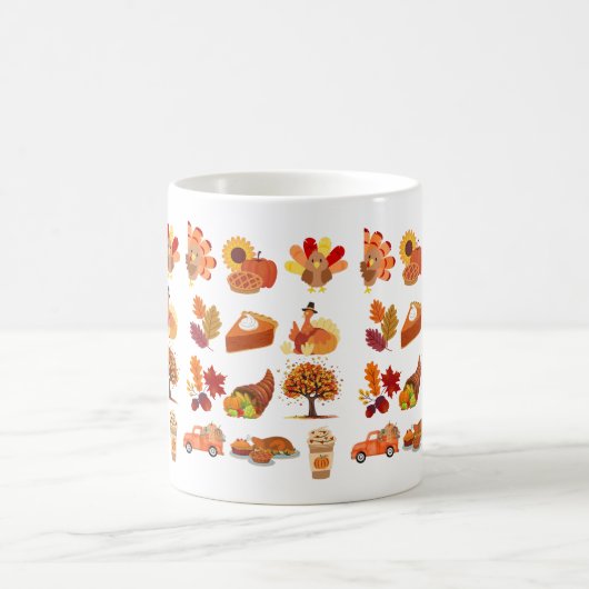 Thanksgiving Day Collage コーヒーマグカップ (中央)