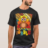 Thanksgiving Day Cute Turkey Gravy Groovy Gobble F Tシャツ (正面)