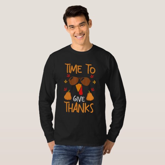 Thanksgiving Day Pilgrim Custom Turkey Tシャツ (正面フル)