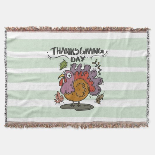 Thanksgiving Day- Turkey スローブランケット (正面)