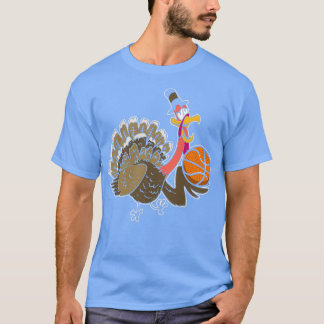 Thanksgiving Day Turkey Basketball Player Sports Tシャツ