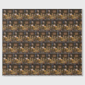 Thanksgiving Day Turkey Dinner With Wildlife ラッピングペーパー (フラット)