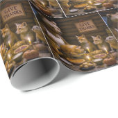 Thanksgiving Day Turkey Dinner With Wildlife ラッピングペーパー (ロールコーナー)