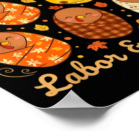 Thanksgiving Delivering The Cutest Turkeys Labor & ポスター (角)