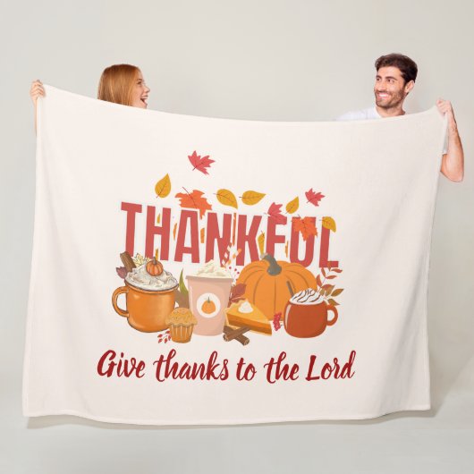 THANKSGIVING DINNER Church Service Invitation フリースブランケット (インサイチュ)