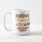 Thanksgiving Dinner Family Name Year Keepsake コーヒーマグカップ (左)