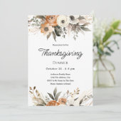Thanksgiving Dinner Floral Invitation 招待状 (スタンド正面)