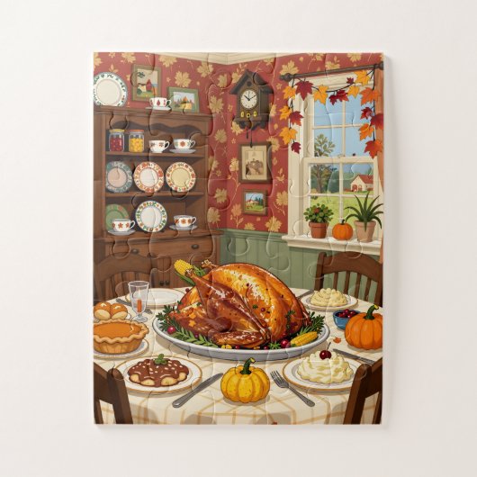Thanksgiving Dinner for Seniors 30 Large Piece ジグソーパズル (縦)