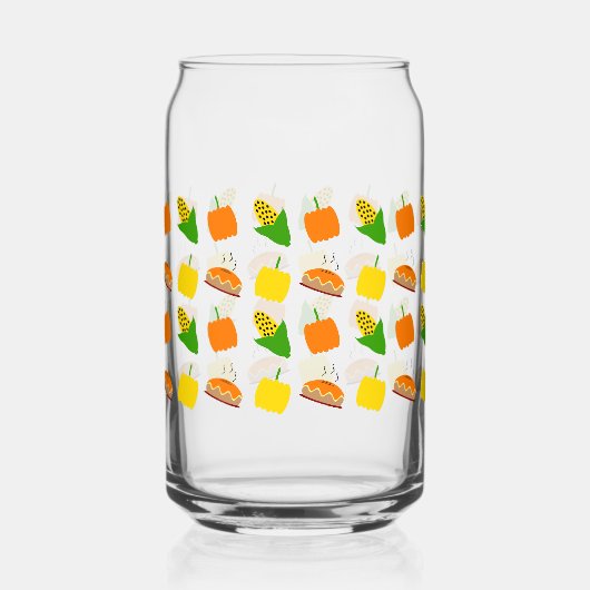 Thanksgiving Dinner Glass Can Thanksgiving Decor ガラス缶 (正面)