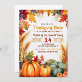 Thanksgiving Dinner Invitation 招待状 (正面/裏面)