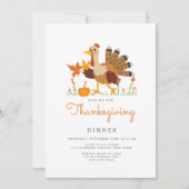 Thanksgiving Dinner Invitation Flat Card シーズンカード (正面)