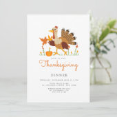 Thanksgiving Dinner Invitation Flat Card シーズンカード (スタンド正面)