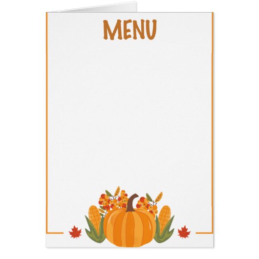 Thanksgiving dinner menu style 10.retro fall (正面)