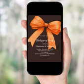 Thanksgiving dinner orange bow bistre brown 招待状