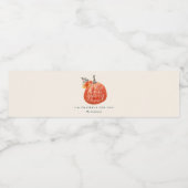 Thanksgiving Dinner Orange Pumpkin Watercolor  ペットボトルラベル (シングルラベル)