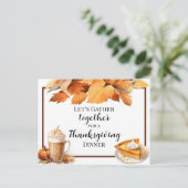 Thanksgiving Dinner Pie Invitation ポストカード (スタンド正面)