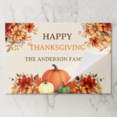 Thanksgiving dinner pumpkin orange placemats ペーパーパッド (折り畳み)