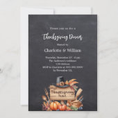 Thanksgiving dinner pumpkins chalkboard 招待状 (正面)