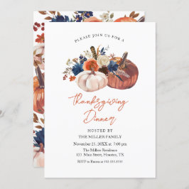 Thanksgiving Dinner Pumpkins Invitation 招待状