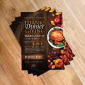 Thanksgiving Dinner Restaurant Special Event Flyer チラシ