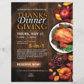 Thanksgiving Dinner Restaurant Special Event Flyer チラシ (正面)