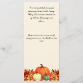 Thanksgiving dinner Thankful Message メニュー (裏面)