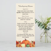 Thanksgiving dinner Thankful Message menu card 招待状 (スタンド正面)