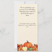 Thanksgiving dinner Thankful Message menu card 招待状 (裏面)