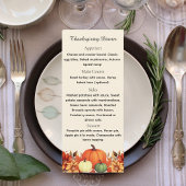 Thanksgiving dinner Thankful Message menu card 招待状
