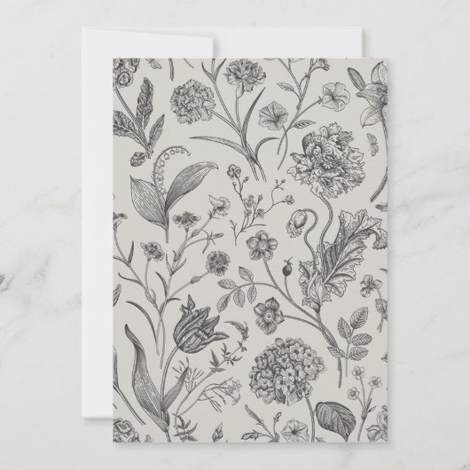 Thanksgiving Dinner Vintage Botanicals Custom 招待状 (裏面)